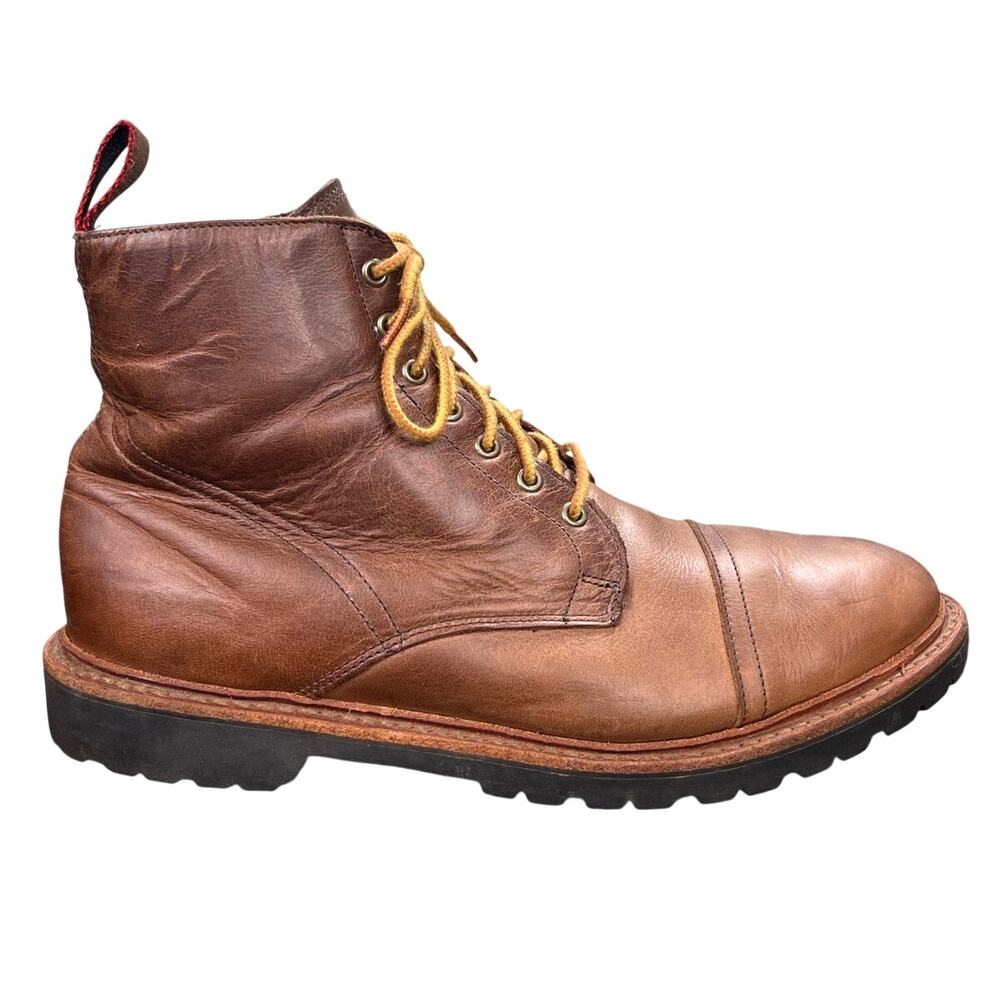 Allen Edmonds Vancouver Brown Leather Waterproof Cap-Toe Lug Boot Size 10 D